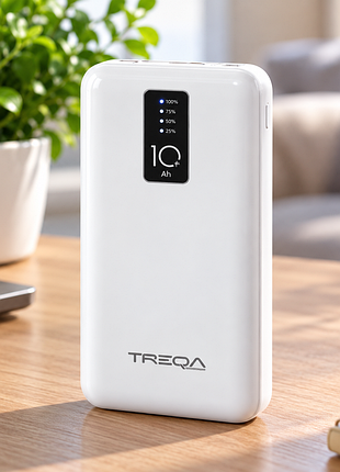 Power bank павер treqa tr-931 fast charging 10000 mah / зовнішній акумулятор, вбудовані зарядні кабелі / пауербанк з індикацією заряду