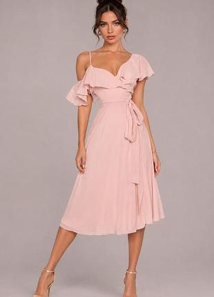 Розпродаж сукня boohoo міді на запах з оборками
