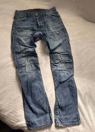 Джинси чоловічі g-star raw r33/01 карго сині