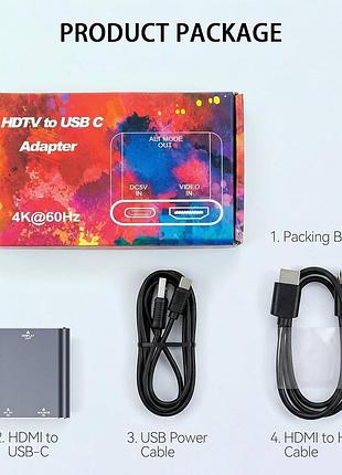 Адаптер hdmi в usb-c (alt mode) 4k@60hz — переходник для конвертації сигналу hdmi на usb type-c монітор
