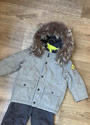 Дитячий зимовий комплект для хлопчика h&m на 2-3р. 92-98см. сірий