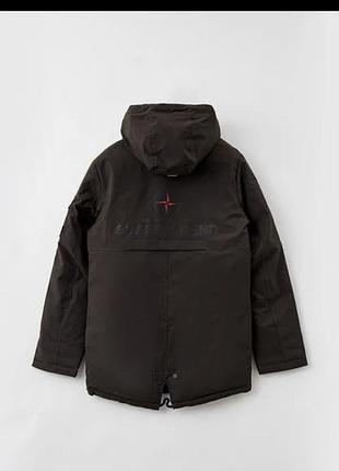 Чоловіча зимова парка stone island чорна 44 розмір