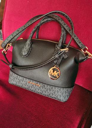 Сумка жіноча michael kors hyde small satchel чорна маленька через плече