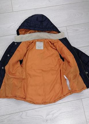 Стильная зимняя куртка zara boys р. 116 (6 лет), темно-синяя