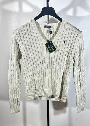 Жіночий в'язаний джемпер polo ralph lauren бежевий