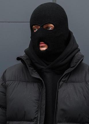 Мужская теплая зимняя дышащая универсальная балаклава without control black