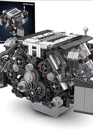 Конструктор двигатель и коробка w12 twin turbo 871 деталей mould king engine 10230