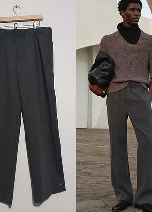H&m брюки стандартной посадки из плотной ткани на резинке со шнурком 180/96 см