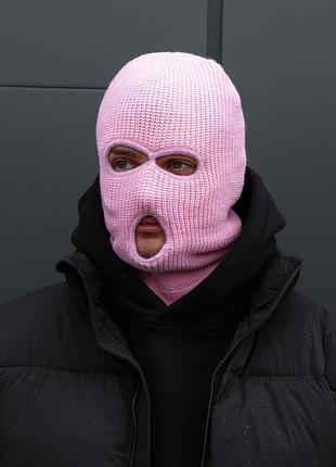 Чоловіча тепла зимова дихаюча універсальна балаклава without control pink