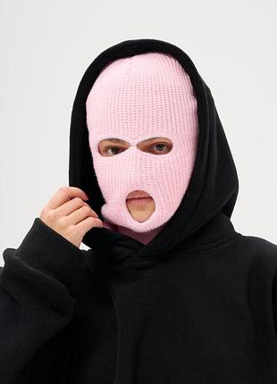 Женская теплая зимняя дышащая универсальная балаклава without control pink