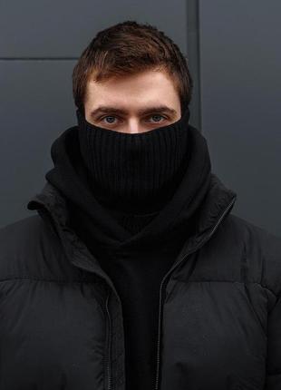 Чоловічий баф снуд в рубчик without resonant black