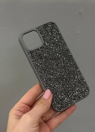 Преміум чохол зі стразами для айфона 13,чохол-накладка swarovski case для iphone 13 (сірий)
