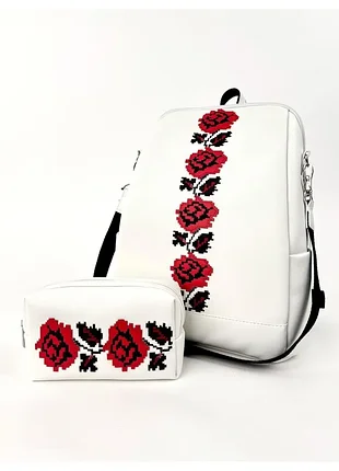 Комплект (рюкзак та косметичка) n23014 білий alba soboni (362558219)