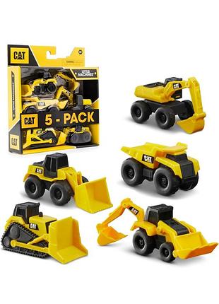Набір машинок cat 5 машинок екскаватор бульдозер cat little machines