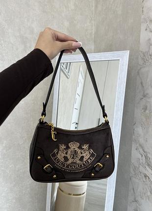 Сумка жіноча juicy couture багет шоколадна з гаманцем