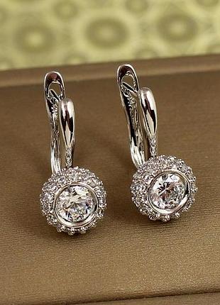 Серьги xuping jewelry ледяная сфера 1.8 см серебристые