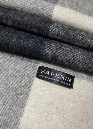 Кашеміровий шарф saferin у велику клітку (70% кашемір, 30% вовна)