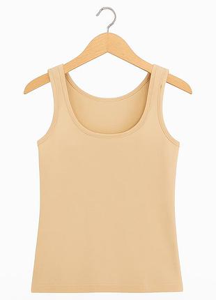 Женская майка на широких бретелях хлопок 3xl (eur46) бежевая berrak 18080