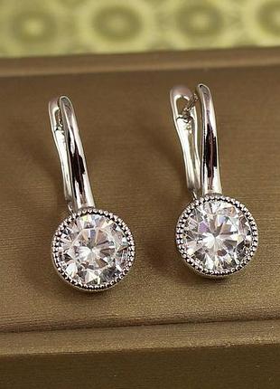 Серьги xuping jewelry полный месяц 2,3 см серебристые