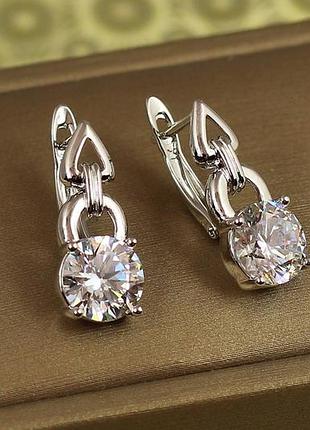 Серьги xuping jewelry солестер 2 см серебристые
