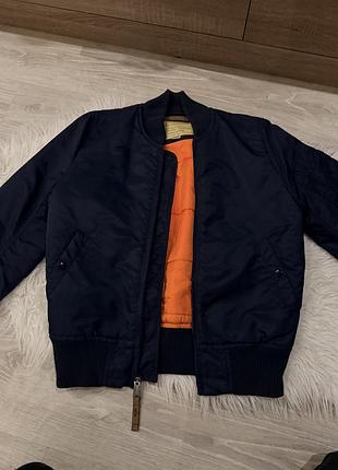 Бомбер alpha industries синій