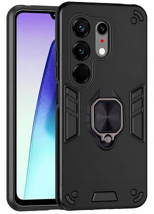 Чохол fiji defence для tecno camon 50 (cn5) протиударний бампер з кільцем підставкою black