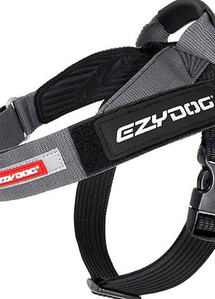 Шлейка ezydog quick fit для собак, розмір xxl, чорно-сіра