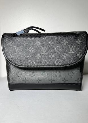Сумка-мессенджер louis vuitton pulse monogram eclipse, чёрная