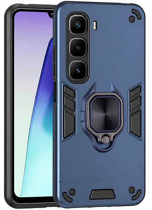 Чохол fiji defence для infinix hot 60 pro plus (x6886) протиударний бампер з кільцем підставкою dark blue