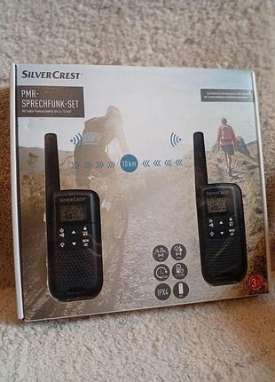 Комплект портативных раций silvercrest pmr-sprechfunk-set с заявленной дальностью действия до 10 км