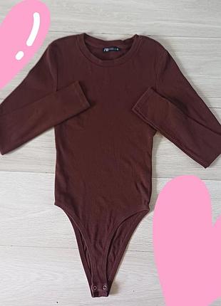 Женский  боди бодик  в рубчик zara