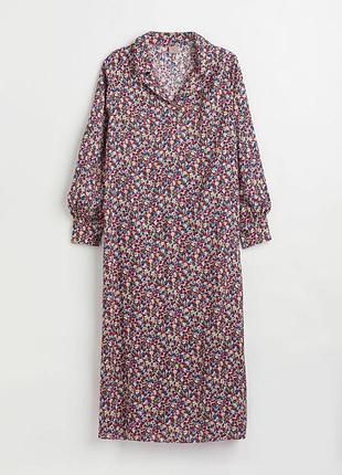 Цветочное миди  платьеh&m