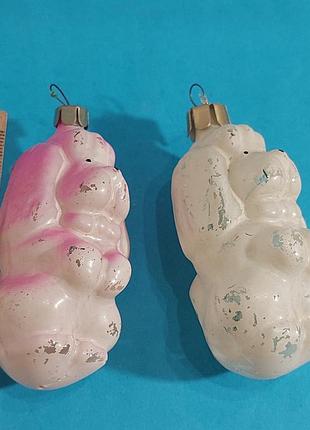 Собака, собачка, 2 штуки,  ссср,  елочная игрушка 4
