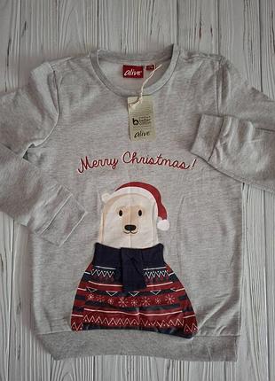 Новый детский новогодний свитшот / кофта alive (aldi)