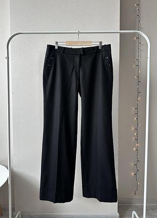 Чорні вовняні широкі брюки кльош палаццо штани h&m
