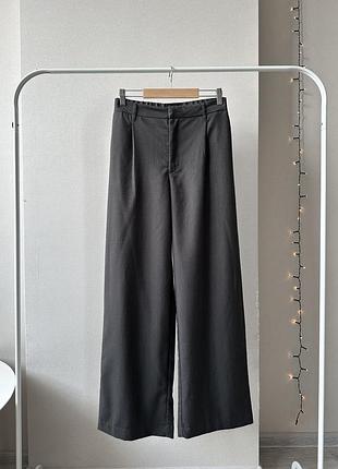 Сірі базові широкі брюки палаццо штани wide leg h&m