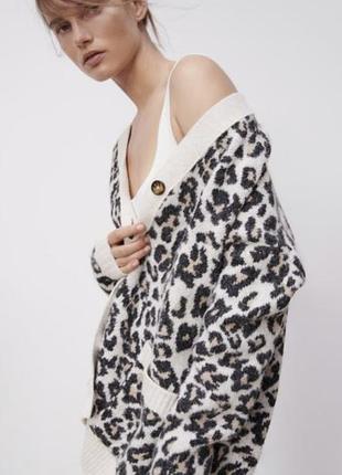 Теплый плотный кардиган zara с шерстью