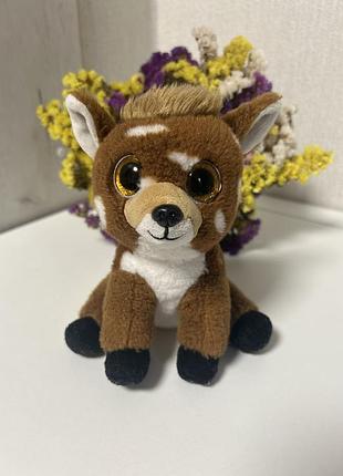 Оригінальна м'яка іграшка ty beanie babies — оленя баклі (buckley), 15 см