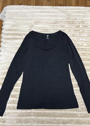Чорний лонгслів h&m