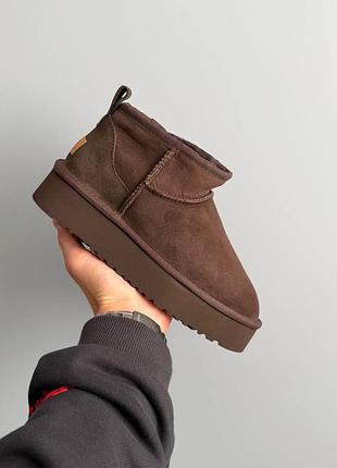 Уггі ugg ultra mini platform chocolate 8