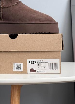 Уггі ugg ultra mini platform chocolate 3