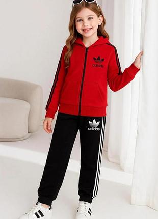 Дитячий теплий спортивний костюм adidas худі на блискавці та штани