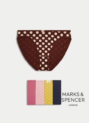 Набір жіночих трусиків marks & spencer high leg різнокольорові