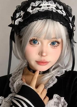 Headdress /повʼязка/чепчик готична лолита з бантами