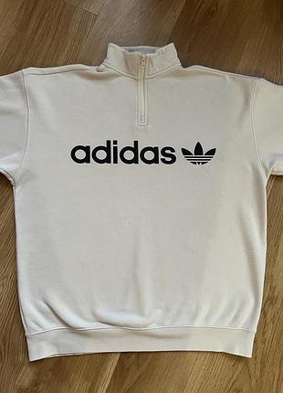 Жіночий світшот adidas на блискавці молочного кольору