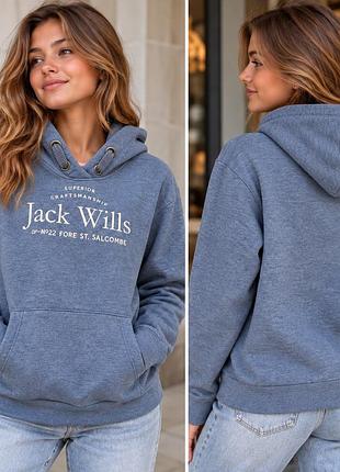 Худі jack wills оригінал, утеплене, блакитний меланж