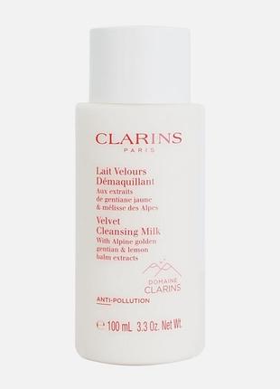 Молочко для зняття макіяжу clarins velvet cleansing milk, 100 мл