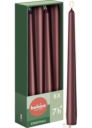 Конусна свічка bolsius 245/24 бордо 8шт