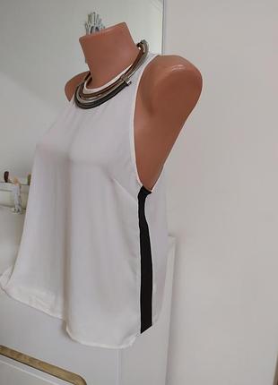 Біла блузка ошатна срібляста шифонова блуза з контрастними вставками