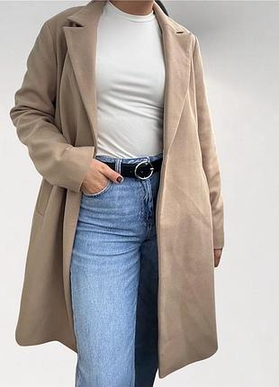 Пальто жіноче new look бежеве подовжене